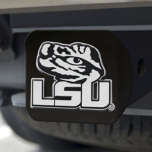 FANMATS 21035 LSU Tigers Black Metal Hitch Cover with Metal Chrome 3D Emblem