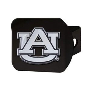 university of auburn tigers black metal hitch cover with 3d color team logo by fanmats - unique round molded design – easy installation on truck, suv, car - ideal gift for die hard ncaa fan
