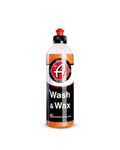 adam's wash & wax 16oz - car wash soap infused with pure carnauba car wax polymers | paint protection | use in 5 gallon bucket foam cannon foam gun | rv, boat, marine vehicle wash