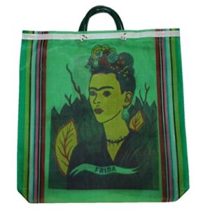 Assorted Frida Tote Market Bag Recycled 18 SQ inch Mexico Folk Art Recycled Plastic Bottles Fiber Printed