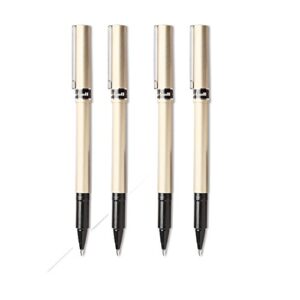 uni-ball deluxe fine point roller ball pens, 4 black ink pens (60052)