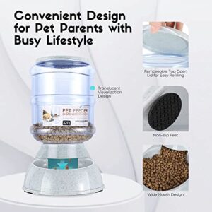 Flexzion Gravity Pet Feeder Food Dispenser (6-12 lb Size) for Dogs Cats Automatic Replenish Dry Food Storage Container Bowl for Small Medium Breed Dog Cat Animal Feeding Watering Fountain Supplies