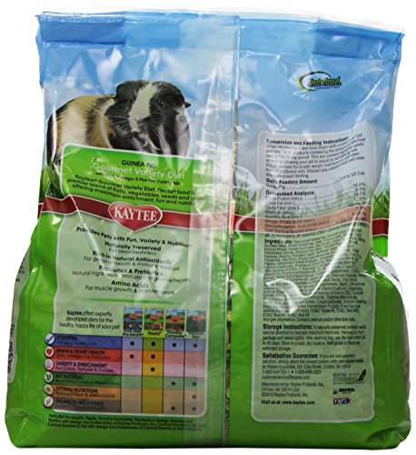 (3 Pack) Kaytee Fiesta Max Guinea Pig Food, 4.5 Pound Bags