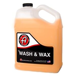 adam's wash and wax (gallon) - car wash soap infused with pure carnauba car wax | car cleaning formula w/paint protection | use in 5 gallon bucket foam cannon & foam gun