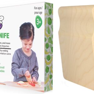 Bee9 Maple Wood Kids Knife, Kitchen Tool for Toddler and Kids Cooking. Toddler Knife/Montessori Kitchen.