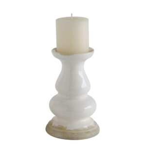 creative co-op stoneware candleholder (holds 3" pillar candle)