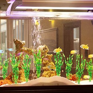 MyLifeUNIT Artificial Seaweed Water Plants for Aquarium, Plastic Fish Tank Plant Decorations 10 PCS (Green)