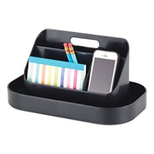 safco products 3286bl mobile caddy, black, 12.75"w x 7.25"d x 8.5"h
