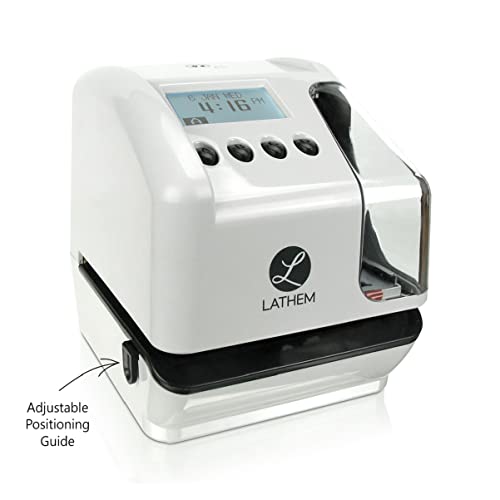 Lathem LT5000 Electronic Multi-Line Time, Date and Numbering Document Stamp, Can Be Wall Mounted (Screws Included) (LT5000) Clear, Gray 7.1" x 6.1" x 7"