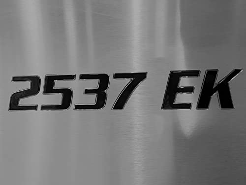 Boat & PWC Registration Number Set (16pcs) Black Center/Chrome Outline Domed (Sport Series)