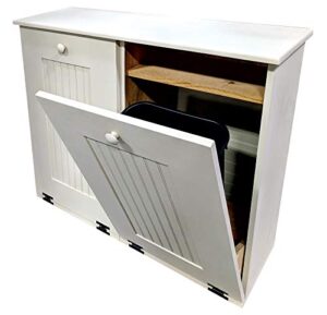 solid wood trash recycle combo (solid cottage white)
