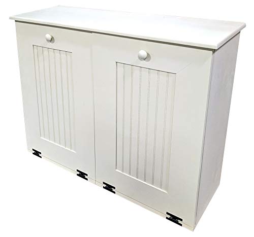 Solid Wood Trash Recycle Combo (Solid Cottage White)