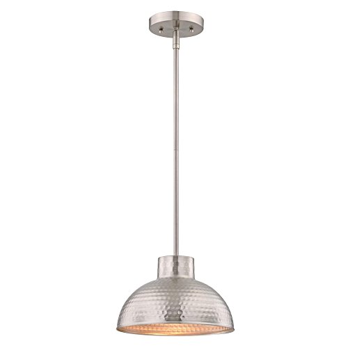 Westinghouse Lighting Brushed Nickel 6309600 One-Light Indoor Pendant, Hammered Finish