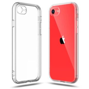 shamo's soft tpu clear case for iphone 7, 8, se 2nd & 3rd gen - slim, flexible & protective cover with enhanced grip & shock absorption - convenient carry option with lanyard hole - anti-yellowing