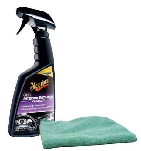 Meguiar's Quik Interior Detailer Spray (16 oz) Bundled with a Microfiber Cloth (2 Items)