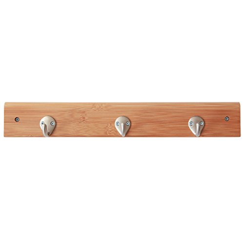 ToiletTree Products Bamboo Stainless Steel Wall Towel Hooks