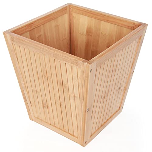 ToiletTree Products 100% Bamboo Wooden Wastebasket Trash Can