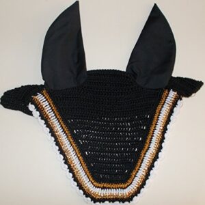 avani creations ad horse ear net crochet fly veil equestrian fly bonnet/veil/mask standard size
