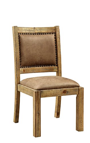 Furniture of America Burton Dining Chair, Rustic Pine