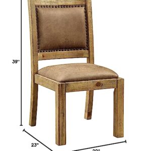 Furniture of America Burton Dining Chair, Rustic Pine