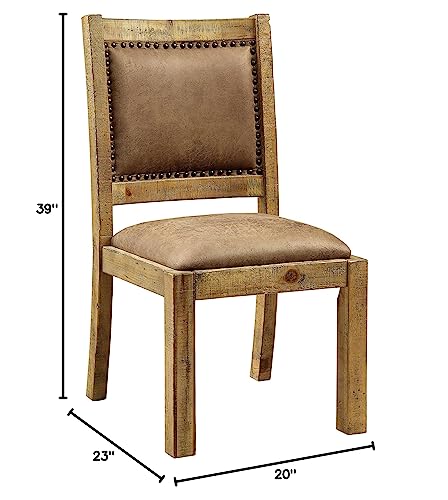 Furniture of America Burton Dining Chair, Rustic Pine