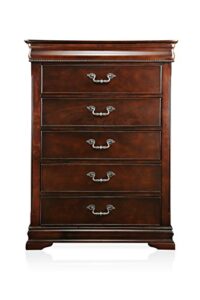 furniture of america lurencia english style chest, cherry