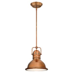 westinghouse lighting 63084b boswell one-light led indoor mini pendant, washed copper
