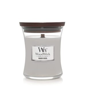 woodwick warm wool medium hourglass candle, 9.7 oz.