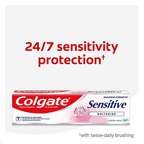 Colgate Whitening Toothpaste for Sensitive Teeth, Enamel Repair and Cavity Protection, Fresh Mint Gel, 6 Oz (Pack of 3)