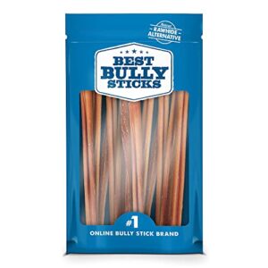 best bully sticks 12 inch all-natural bully sticks for dogs - 12” fully digestible, 100% grass-fed beef, grain and rawhide free | 12 pack