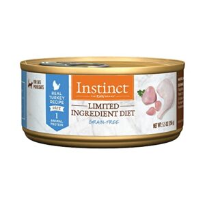 instinct limited ingredient diet grain free real turkey recipe natural wet canned cat food by nature's variety, 5.5 oz. cans, count 12 (pack of 1)