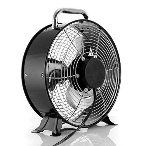 Vie Air High Velocity Powerful and Quiet Dual Speed Sleek Design Durable Metal Drum Fan, 12'' W