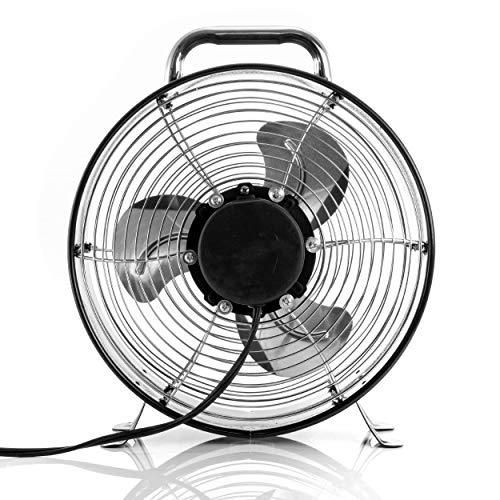 Vie Air High Velocity Powerful and Quiet Dual Speed Sleek Design Durable Metal Drum Fan, 12'' W