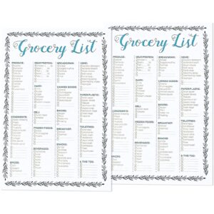 magnetic grocery list pad for fridge (100 sheets, 9.25 x 6.25 in, 2 pack)
