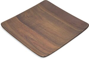 carlisle foodservice products eag1169 epicure acacia grain square tray 9" x 9" square tray - dark woodgrain
