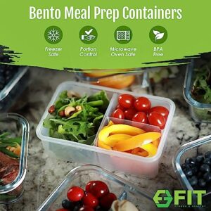 Bento Box Lunch Box Meal Prep Containers with Lids - Lunch Containers for Adults & Kids - Microwave, Freezer, & Dishwasher Safe, Leakproof Reusable Food Prep Containers, 3 Compartments (39 oz, 3 Pack)