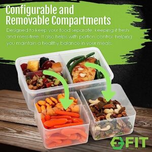 Bento Box Lunch Box Meal Prep Containers with Lids - Lunch Containers for Adults & Kids - Microwave, Freezer, & Dishwasher Safe, Leakproof Reusable Food Prep Containers, 3 Compartments (39 oz, 3 Pack)