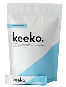 keeko - natural/organic oil pulling sachets (morning mint) (14 packets (2 week course))