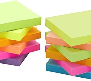 4A Sticky Pop-up Notes,3 x 3 Inches,Neon Assorted,Self-Stick Notes,100 Sheets/Pad,12 Pads/Pack,4A 303x12-N-Z