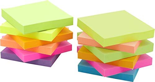 4A Sticky Pop-up Notes,3 x 3 Inches,Neon Assorted,Self-Stick Notes,100 Sheets/Pad,12 Pads/Pack,4A 303x12-N-Z