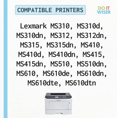 Do it Wiser Compatible Printer Toner Cartridge Replacement for Lexmark 50F1H00 501H MS310dn MS312dn MS315dn MS410dn MS415dn MS510dn MS610dn (5,000 Pages High Yield)