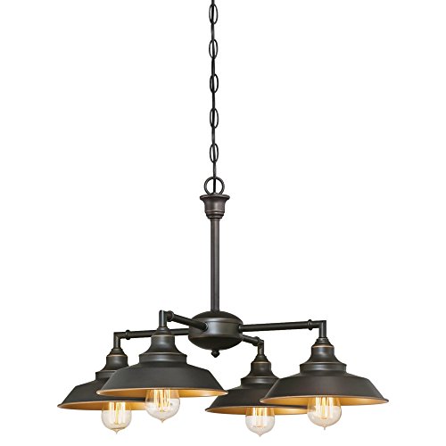 Westinghouse Lighting 6345000 Four-Light Indoor Iron Hill Chandelier, 4, Oil Rubbed Bronze with Highlights