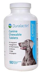 duralactin canine 1000mg 180ct chewable tabs for dogs vanilla flavored