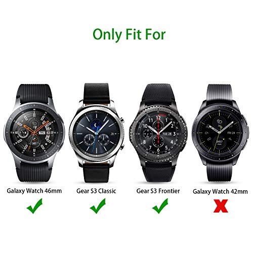 OMOTON Tempered Glass Screen Protector Compatible Samsung Galaxy Watch 46mm (2018) & Gear S3 [3 Pack]