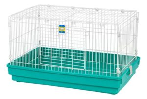 iris usa medium wire animal house, easy to clean cage with wide access drop down door for small-sized pets animals rabbits guinea pigs rats, green
