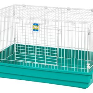 IRIS USA Medium Wire Animal House, Easy to Clean Cage with Wide Access Drop Down Door for Small-Sized Pets Animals Rabbits Guinea Pigs Rats, Green