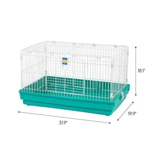 IRIS USA Medium Wire Animal House, Easy to Clean Cage with Wide Access Drop Down Door for Small-Sized Pets Animals Rabbits Guinea Pigs Rats, Green