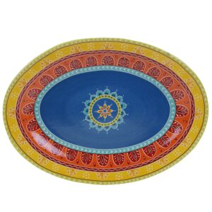 certified international valencia oval platter, 16" x 12", multicolor,14182