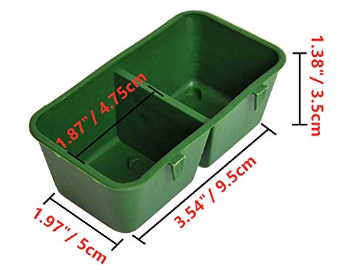 2-in-1 Double Trough Bird Seed Food Feeding Dish Water Feeder Bowl for Parrot Macaw African Greys Budgies Parakeet Cockatiel Conure Canary Finch Cage