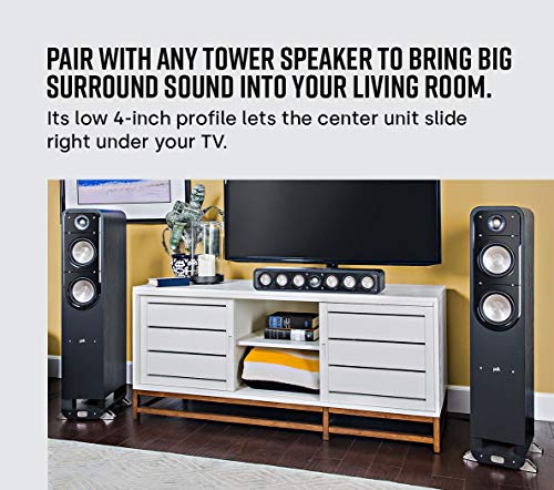 Polk Audio Signature Series S35 Center Channel Speaker (6 Drivers), Surround Sound, Power Port Technology, Detachable Magnetic Grille (Discontinued by Manufacturer)